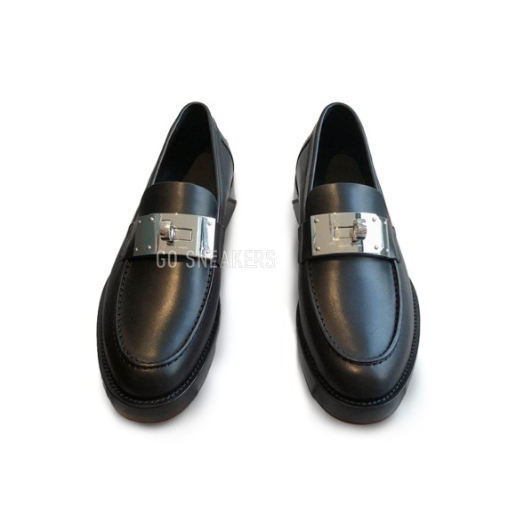 Женские лоферы Hermes Leather Loafers Black