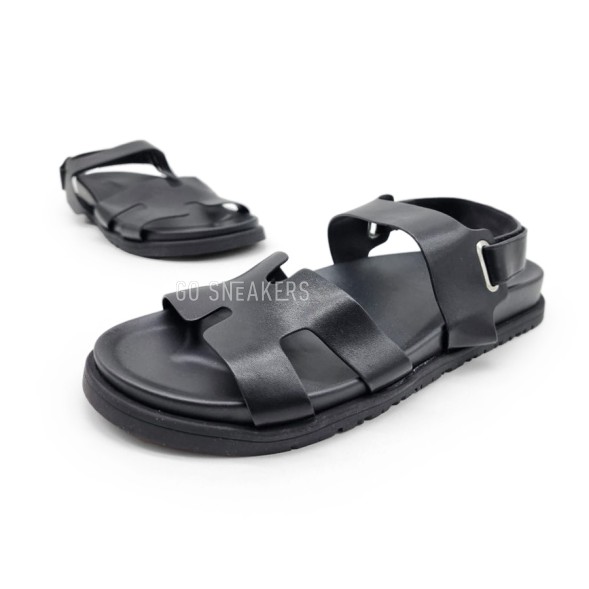 Унисекс сандалии Hermes Sandals Leather Black