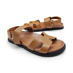 Hermes Sandals Leather Brown