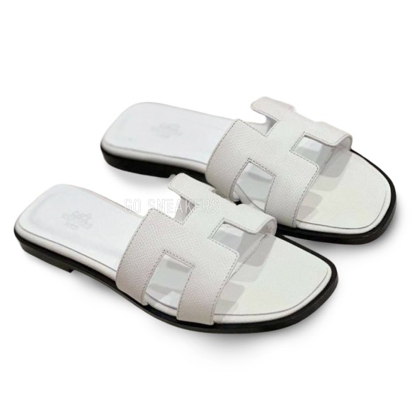 Женские шлепанцы Hermes Flip-flop White