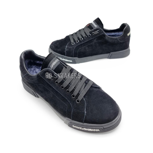Мужские зимние кроссовки Dolce &amp; Gabbana Man Winter Suede Black