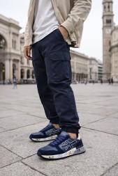 Premiata 483 Leather/Suede Navy