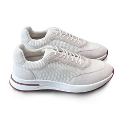 Loro Piana Textile Sneakers White