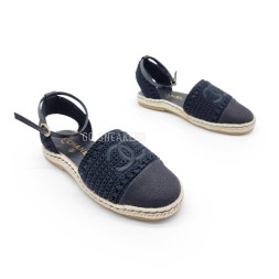 Chanel Flats Textile Black