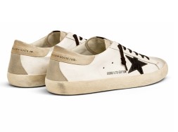 Golden Goose Super-Star Men's Black Croc-Print Star