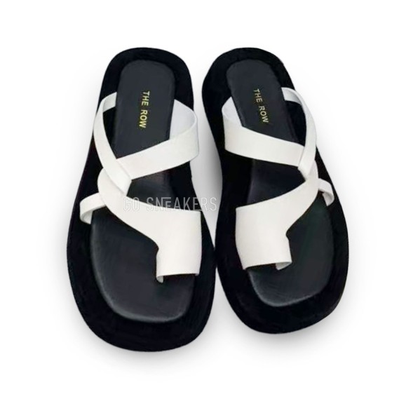 Женские шлепанцы The Row Flip-flop Black/White