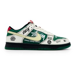 Nike SB Dunk Low Retro White Green Stussy
