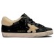 Женские зимние кеды Golden Goose Super-Star Winter Black With Shearling Star
