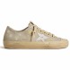 Женские кеды Golden Goose V-Star in Ice-Gray Suede with White Star and Floral Embroidery