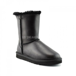 Short One Zip Black Leather - кожаные