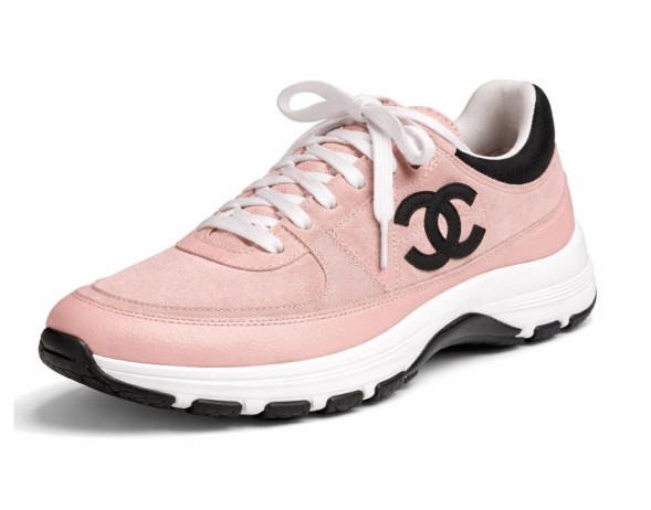Женские кроссовки Chanel Metiers D'art Laminated and Suede Calfskin Sneakers Coral