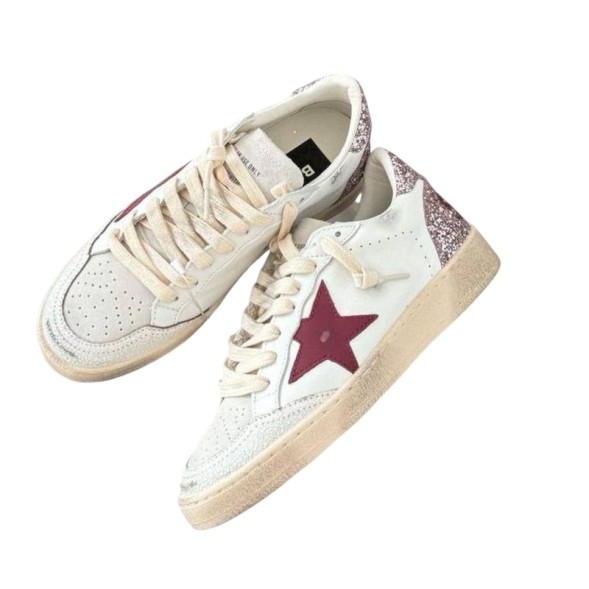 Женские кеды Golden Goose Ball Star White Red Star