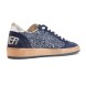 Женские кеды Golden Goose BallStar in Blue Glitter with White Star and Metallic Heel Tab