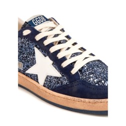 Golden Goose BallStar in Blue Glitter with White Star and Metallic Heel Tab