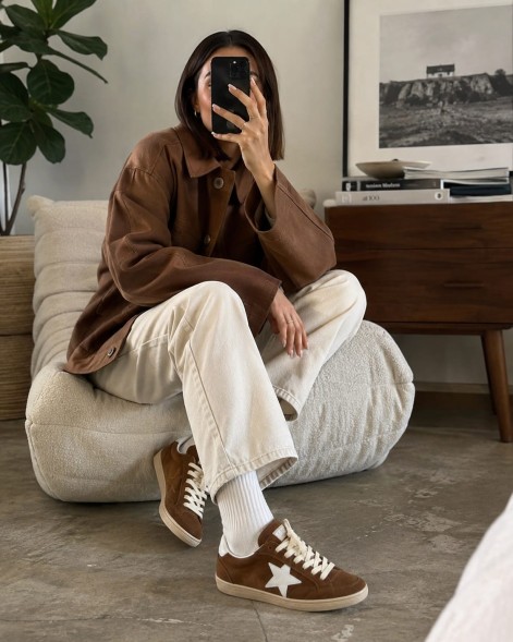 Унисекс кеды Golden Goose Ball-Star Suede Brown