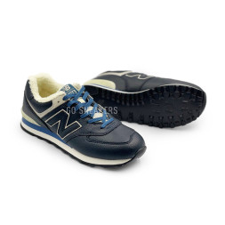 New Balance 574 Leather Black/Blue