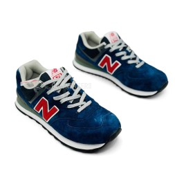 New Balance 574 Suede Man Navy/Red