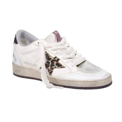 Golden Goose Ball Star VCE with Leopard Print Pony Skin Star and Heel Tab
