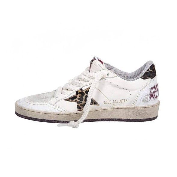 Женские кеды Golden Goose Ball Star VCE with Leopard Print Pony Skin Star and Heel Tab