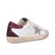 Женские кеды Golden Goose Superstar Bordeaux Silver Glitter