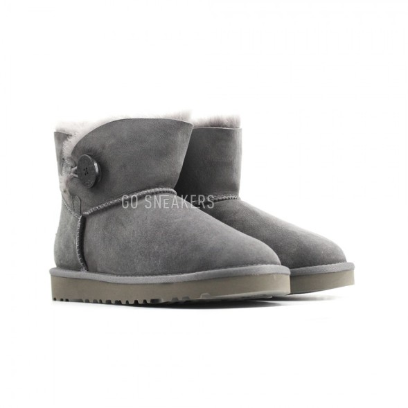 Женские непромокаемые мини угги с пуговицей Bailey Button Mini Grey II