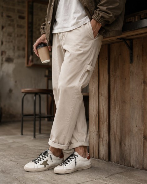 Мужские кеды Golden Goose Superstar Olive Green Canvas Star