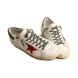 Мужские кеды Golden Goose Superstar Red Suede Star and Green Leather Heel Tab