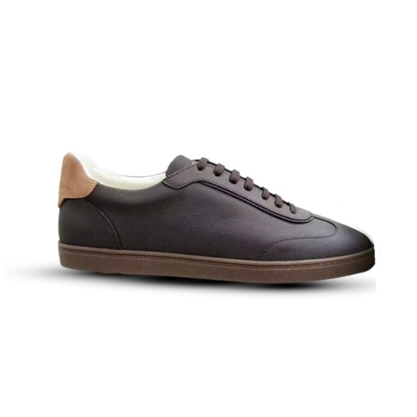 Мужские кеды Brunello Cucinelli Leather Sneakers Dark Brown