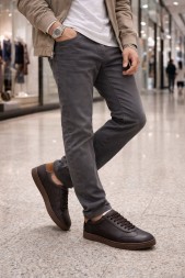 Brunello Cucinelli Leather Sneakers Dark Brown