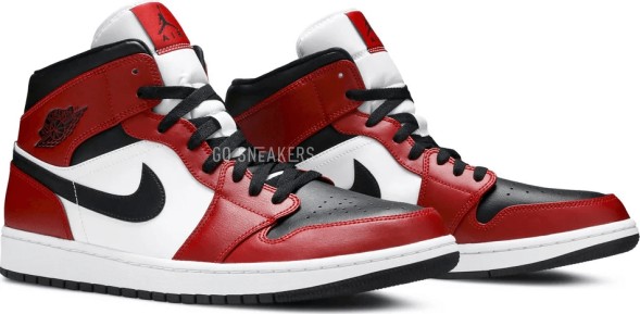 Унисекс кроссовки Nike Air Jordan 1 Mid 'Chicago Black Toe'