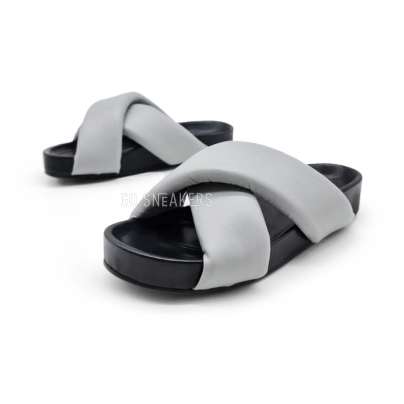 Женские шлепки JW Anderson Flip-flops Leather Black/Grey
