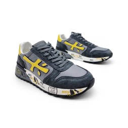 Premiata Textile/Suede Grey/Yellow Logo