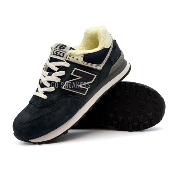Мужские зимние кроссовки New Balance 574 Suede Winter Black