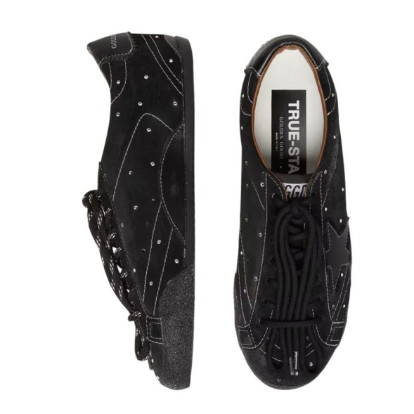 Женские кеды Golden Goose True-Star in Suede with Swarovski Crystal and Black Star