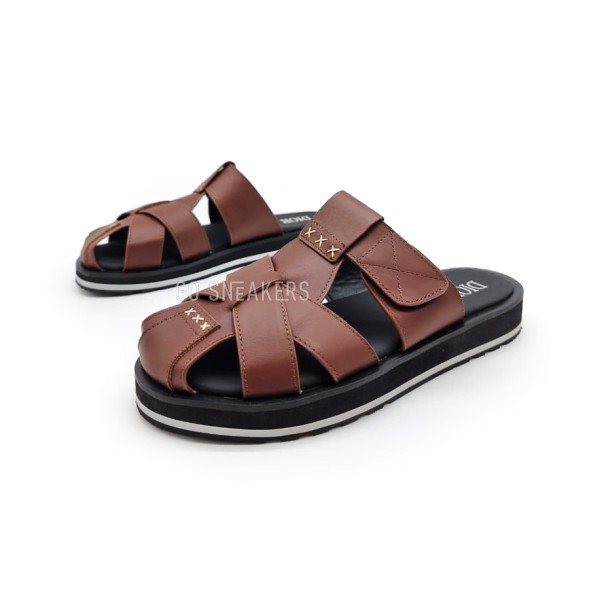 Мужские сандалии Dior Flip-flop Leather Chocolate