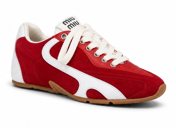 Женские кеды New Balance x Miu Miu Suede White/Red