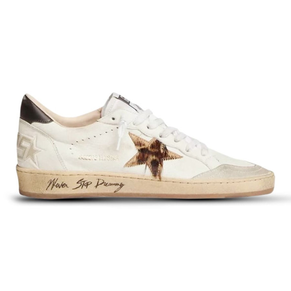 Женские кеды Golden Goose Ball Star Never Stop Dreaming - Leopard