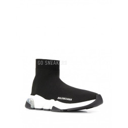 Balensiaga SPEED CLEAR SOLE SNEAKER IN BLACK/WHITE