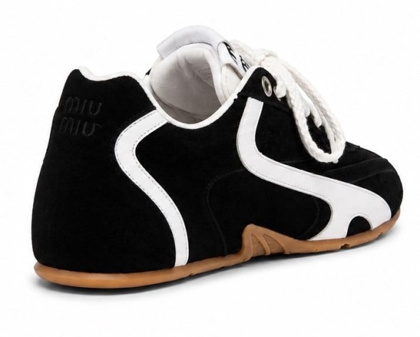 Женские кеды New Balance x Miu Miu Suede Black/White