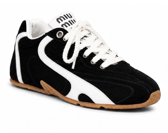 Женские кеды New Balance x Miu Miu Suede Black/White