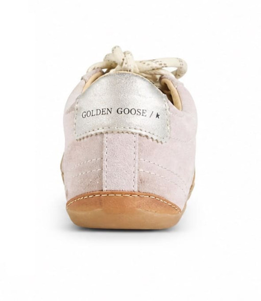 Женские кеды Golden Goose True-Star in Pastel Pink Suede With Silver Star and Heel Tab